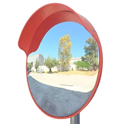 Image of SNS safety LTD Convex flexible traffic mirror, diameter 45cm (18&quot;), for road and shop security with adjustable fixing bracket pole 48 mm