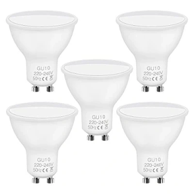 Image of Vicloon GU10 LED Light Bulbs, 5 pcs 6W Bulb, 40W Incandescent Bulb Equivalent, 50W Halogen Warm White 3000K, 450lm, 120Beam Angle, No Dimmable