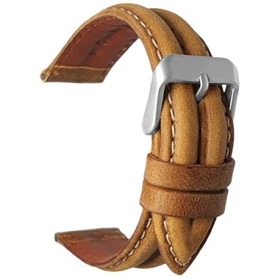 Image of Genuine Suede Leather Watch Strap Water Resistant Tan 20mm