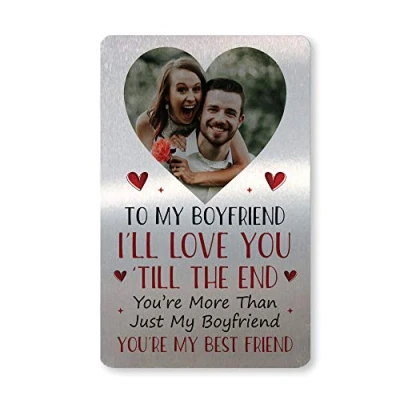 Image of Red Ocean Anniversary Valentines Birthday Gift for Boyfriend Personalised Wallet Insert Him Keepsake