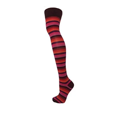 Image of Macahel Thin Striped Over the knee Socks (AUTUMN COLOUR RAINBOW)