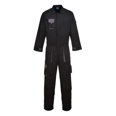 Image of Portwest Texo Contrast Coverall, Size: L, Colour: Black, TX15BKRL