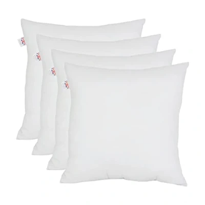 Image of Set of 4 45cm x Luxury Hollowfibre New White Cushion Pad Inner Stuffer Pillow Polyester Insert Square Hypoallergenic (Pack 18&quot; 18&quot;)