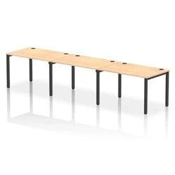 Image of Impulse Bench Single Row 3 Person 1200 Black Frame Desk Maple