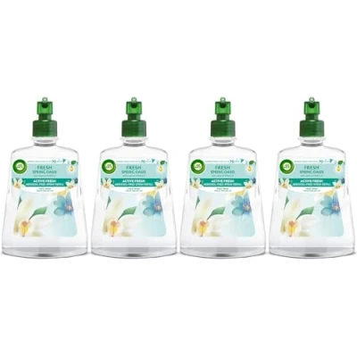 Image of Air Wick Aerosol Free Automatic freshener Spray Refill, Fresh Spring Oasis, Pack 4 x 228ml, 24x7 Active Odour Neutraliser, Lasts Up to 280 Days, For Home