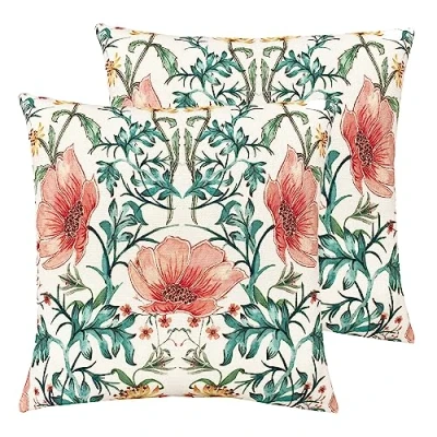 Image of Evans Lichfield Heritage Peony Polyester Filled Cushion Twin Pack