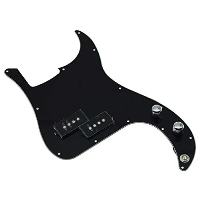 Image of KAISH Pre wired Bass Pick Guard Loaded P Pickguard for Precision Black 3 Ply