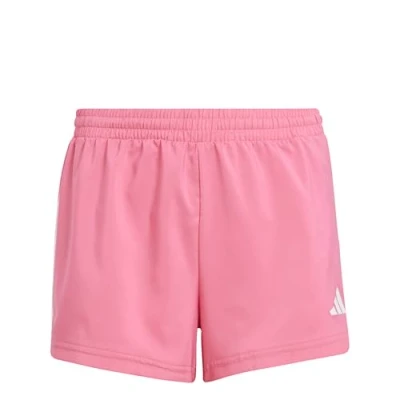 Image of adidas Girl&#039;s Train Essentials 3 Stripes Shorts, Pink Fusion/White, 5 6 Years