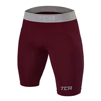 Image of TCA Boys&#039; Pro Performance Compression Base Layer Thermal Under Shorts Cabernet, 10 12 Years