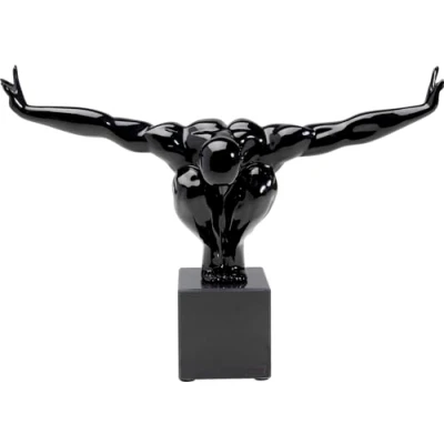 Image of Kare Design Deco Figure Athlete, Black, Sculpture of Man, Home Decor, Table Decoration for Living Room, Bedroom, Hallway, Gift Idea, 29x43x15cm