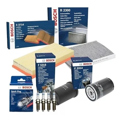 Image of SERVICE KIT for Аudi TT 1.8 TURBO MK1 (2000 2005) Genuine Bosch Oil Filter &amp; Air Fuel Cabin Spark Plugs P3314 S3714 F5318 R2300 0242235668 x4