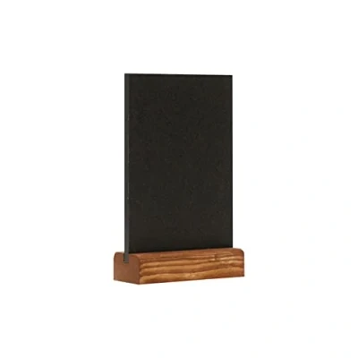 Image of EUROPEL Chalkboard Sign Desktop A5 Portrait, Pine Wood Base with Matt Black Finish, Double Sided, for Water Based Marker, Restaurant, Hotel, Conference, Festivals, Food Truck, Counter