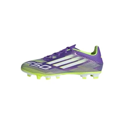 Image of adidas Unisex F50 Club Firm Multi Ground Football Boots, Purple Rush/Cloud White/Lucid Lemon, 7.5 UK