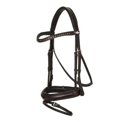 Image of LeMieux Arika Dressage Bridle Brown/Silver Extra Full