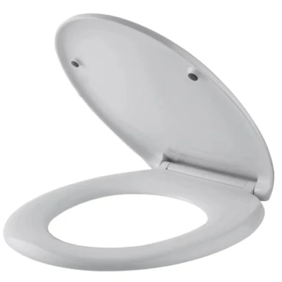 Image of Soft Close Toilet Seat Cover Oval Standard Quick Release for Easy Cleaning Plastic Material Durable Loo Top Fix Blind Hole Fixings by AAN®