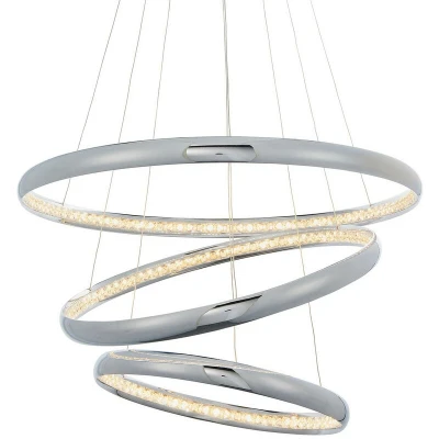 Image of Ozias LED Ceiling Pendant Chrome Plate &amp; Clear Crystal Glass