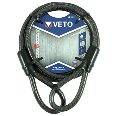 Image of TIMCO LC3000 Looped Security Cable, Black, 15 x 3000mm