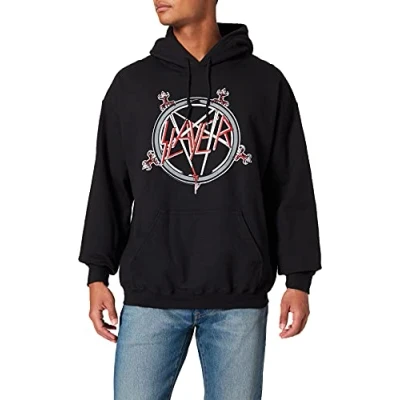 Image of Slayer Men Pentagram Hoodie, Black, X Large