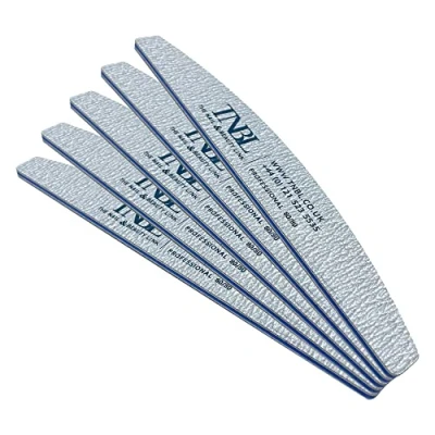 Image of TNBL Nail File Professional Quality (80/80 Grit Half Moon Zebra) Pack of 5 for Manicure &amp; Pedicure Shaping Styling