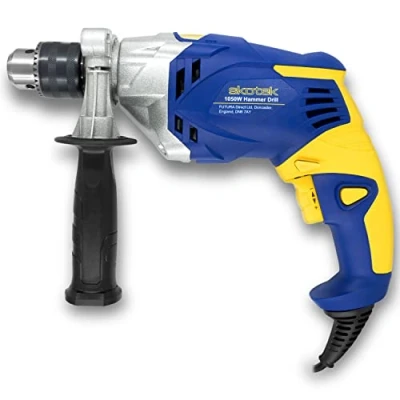 Image of Skotek Corded Hammer Drill 1050W Variable Speed 0 3100RPM, 2 in 1 &amp; Electric Function for Concrete, Steel Wood with Auxiliary Handle Included