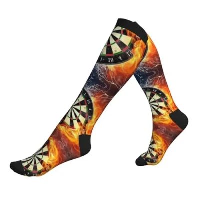 Image of JEJEA Dart Board Print Compression Socks For Women Men, Nurse Socks, Supports Running Sports
