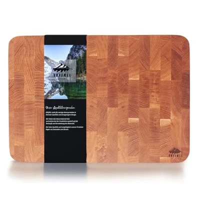 Image of EKFJAELL Premium Oak Chopping Board Antibacterial &amp; Sunflower Oil Treated Wooden Board, Serving (Oak 40 x 30 4 cm with Handle)