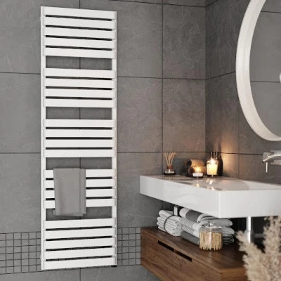 Image of Terma Electric Towel Rail, Steel, Soft 9016 (Matt White), 1380h x 480w (mm) [600w]