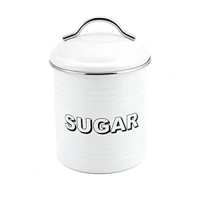 Image of Leonardo Collection Sweet Home White Sugar Container, Metal, 11 x 19 cm