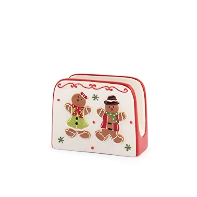 Image of H&amp;h Gingerbread Decorated Ceramic Napkin Ring