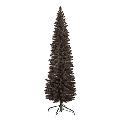 Image of Trans Continental 8ft Black Pencil Slim Christmas Tree (CT07674)