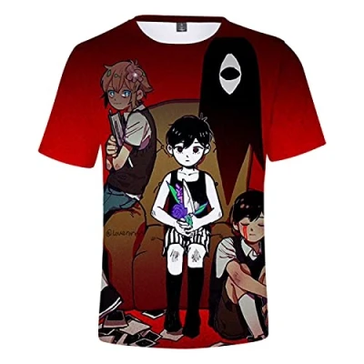 Image of ACBANANA Unisex 3D Printed T Shirt Summer,Omori Game Tshirt Men Casual Short Sleeves,Crew Neck Tee Harajuku Top