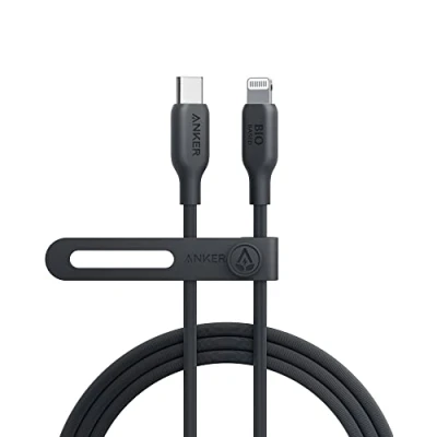 Image of Anker USB C to Lightning Cable, 541 Cable (Phantom Black, 6ft), MFi Certified, Bio Based Fast Charging for iPhone 14 14pro Max 13 Pro 12 11 X XS XR 8 Plus (Charger Not Included)