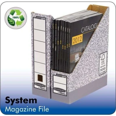 Image of Fellowes System A4 Magazine File Grey Pack of 10