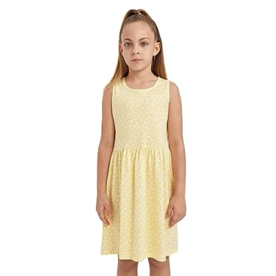 Image of DeFacto Girl&#039;s B0673a8 Casual Dress, Yellow, 11 12 Years