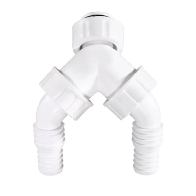 Image of Xavax 00220746 Double Device Connection Sleeve Flush Mounted Siphon, White