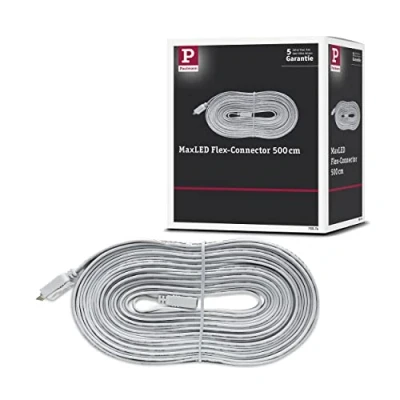 Image of Paulmann 70574 MaxLED Connection Cable for LED Strip 5 m Extension Stripe Accessory Bridging White Compensation of Uneven Surfaces pin