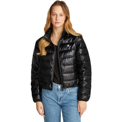 Image of Calvin Klein Jeans Shine Puffer Down jacket, Women&#039;s, Size: XS, Black