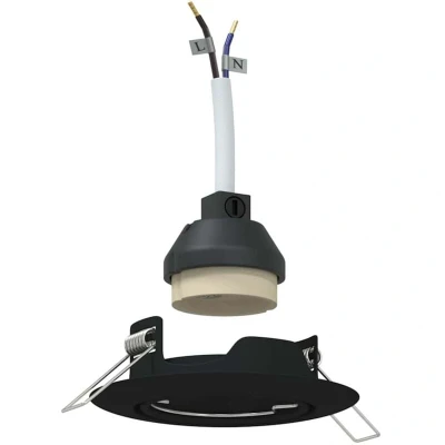 Image of vidaXL Recessed Spotlights 6 pcs Round GU10 Black Ø90 mm Steel