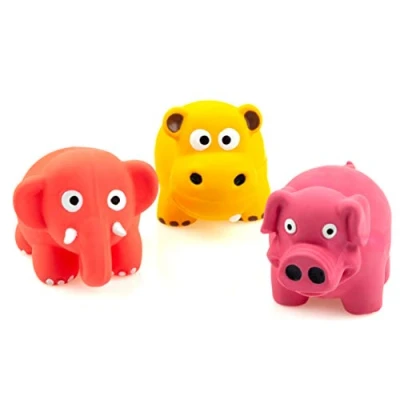 Image of CHIWAVA 3 Pack 3.1&#039;&#039; Squeak Latex Puppy Toy Lovely Standing Animal Sets Pet Interactive Play for Small Dogs Random Color