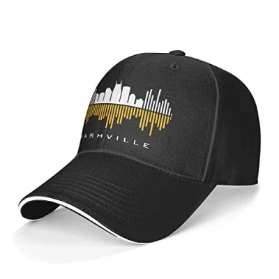 Image of 702 Casual Hat Nashville Soundwave Sandwich Cap Adjustable Ball Unisex Sun Visor for Golf Outdoor Travel
