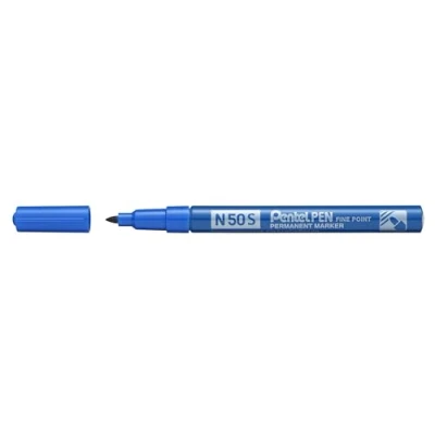 Image of Pentel Pen N50S C Permanent marker, aluminum housing, 1.0 mm, blue