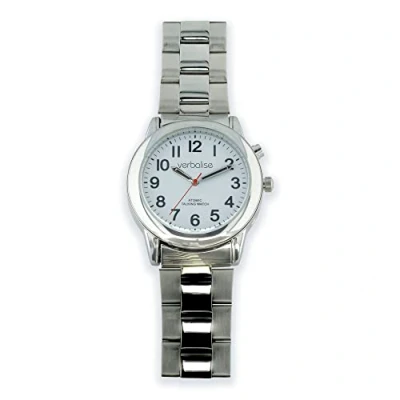 Image of Verbalise Mens Radio Controlled Talking Watch, Silver Case, Clasp Z Bracelet 8 Daily Alarms