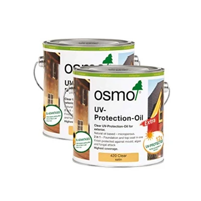Image of Bundle Pack 2x 2.5 litres Osmo Oil UV Protection 420 Extra Satin Clear Exterior