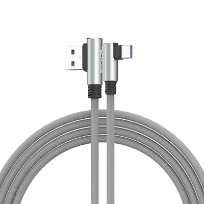 Image of TECHGEAR USB C Cable, 1.5M Type 90 Degree Right Angle Sync &amp; Fast Charge Cable Compatible with Huawei P50, Moto G30, Samsung Note 20, S22 S21 S20 S10 A12 A32 A52 A53 5G, OnePlus 9, Pixel 6 4 etc
