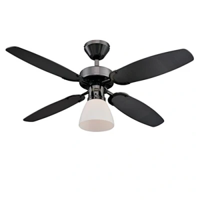 Image of Westinghouse Lighting Capitol Indoor Ceiling Fan, 42 W, Gun Metal Finish with Reversible Graphite/Black Blades