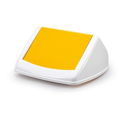 Image of Durable DURABIN Square 40 Flip Lid Yellow To Be Used with Waste Bin Easy Handle and Use Ideal for Any Workplace