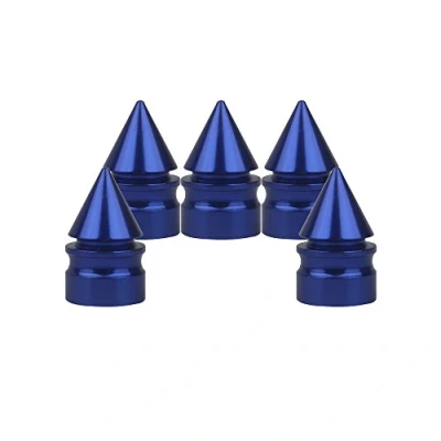 Image of SENZEAL 5pcs Spike Valve Caps for Tyres Aluminum Alloy Motorbike Bike Dust Blue