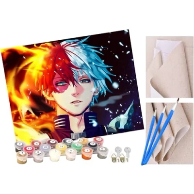 Image of ToeTs Paint by Numbers for Adults and Kids Beginner Kits with Brushes Acrylic Pigment DIY Canvas Painting boy My Hero 16 x 20 inch Hand painted toy gifts