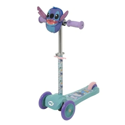 Image of Stitch Mini Go! Tilt 3 Wheel Scooter with Squishle Adjustable Boys and Girls Official Kids for Ages 3+ Toddler Wheeled