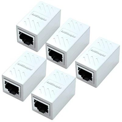 Image of Yeung Qee RJ45 Coupler 5 Pack Ethernet Extension, for Cat7/Cat6/Cat5e/Cat5 Cable Network Female to (white)